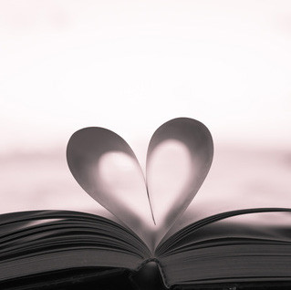 Pages of book in the shape of a heart